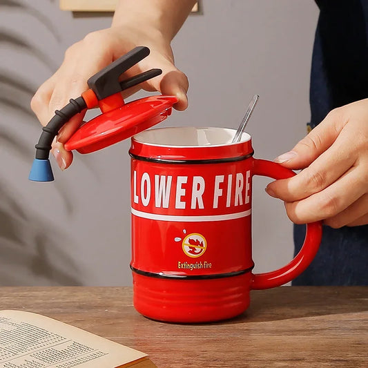 Coffee Cup Tea Cup Fire Extinguisher Novelty Mug [IGNITE YOUR MORNING]